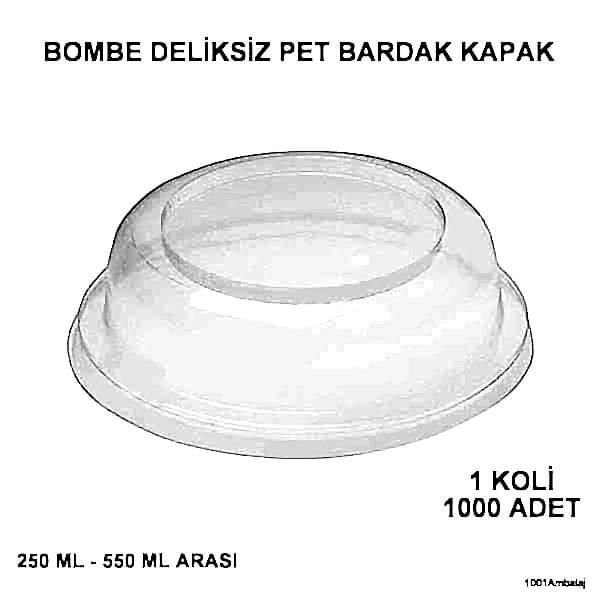 Bardak Kapağı Bombe Deliksiz Plastik Şeffaf 8 Oz - 18 Oz Arasi / 95 Çap / 1 Koli 1000 Adet