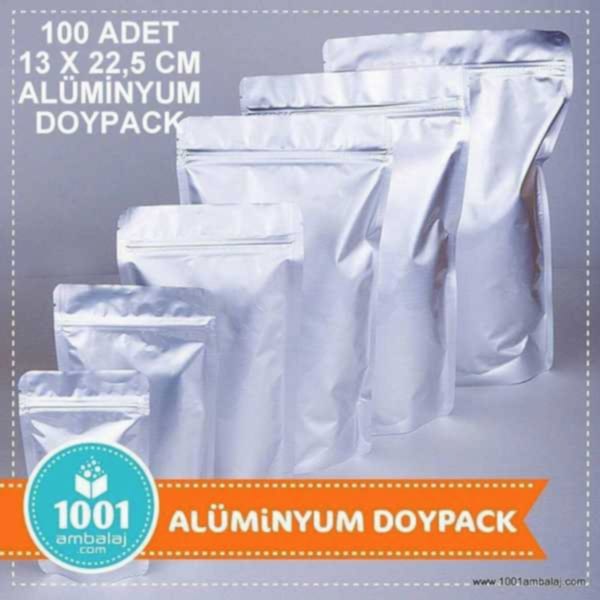 13X22,5 Cm Alüminyum 100 Adet Kilitli Doypack Torba 250 Gr /03/