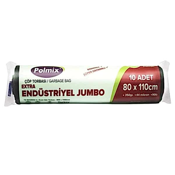 Çöp Torbası Polmix Endüstiriyel 80X110 Siyah 1 Paket