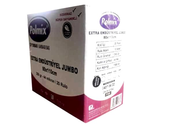 Çöp Torbası Polmix Endüstiriyel 350 Gram 80X110 Mavi 1 Koli