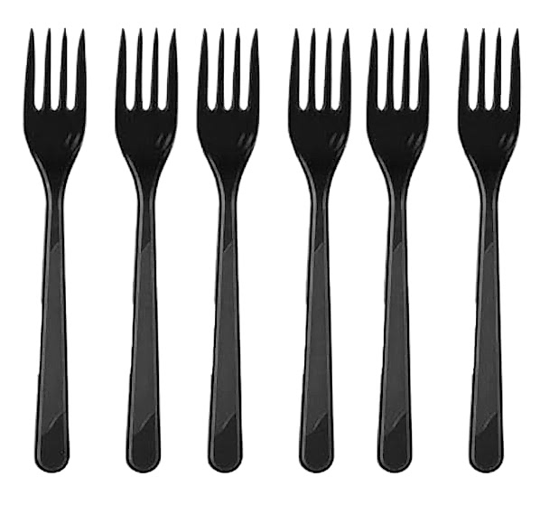 Plastik Çatal Ekonomik Lüks Siyah Renkli 50 Adet