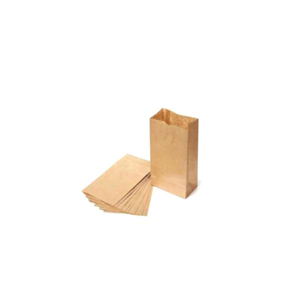 İki Taraf Tek Renk Baskılı 12,5X8X25 Cm Kese Kağıdı Fast Food Menu Servis Paket Torbası Kraft Renk