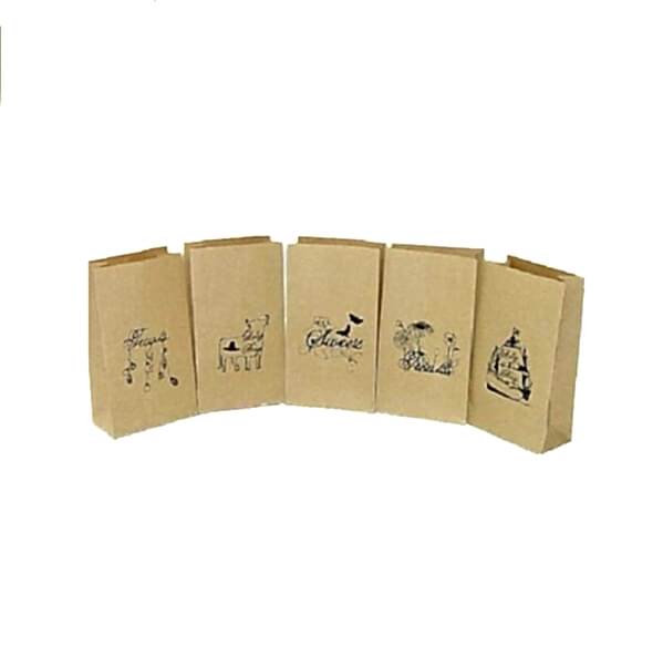 İki Taraf İki Renk Baskılı 25X14X34 Cm Kese Kağıdı Fast Food Menu Servis Paket Torbası Kraft Renk