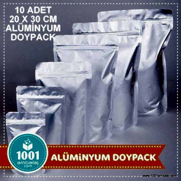 20X30 Cm Alüminyum * 10 Adet * Kilitli Doypack Torba 1000 Gr /06/