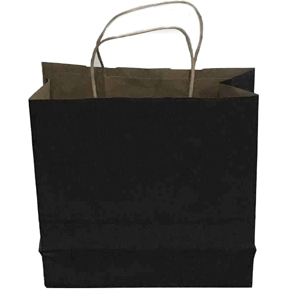 Kraft kağıt Çanta 25X12X31 Cm Siyah 50 Adet