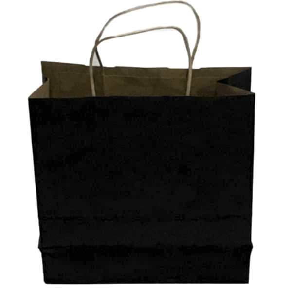 Kraft kağıt Çanta 25X12X31 Cm Siyah 100 Adet