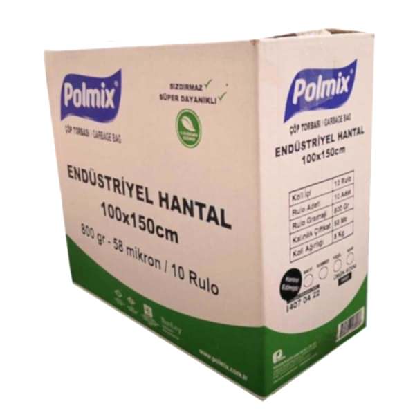 Çöp Torbası Polmix Endüstiriyel 800 Gram 100X150 Siyah 1 Koli
