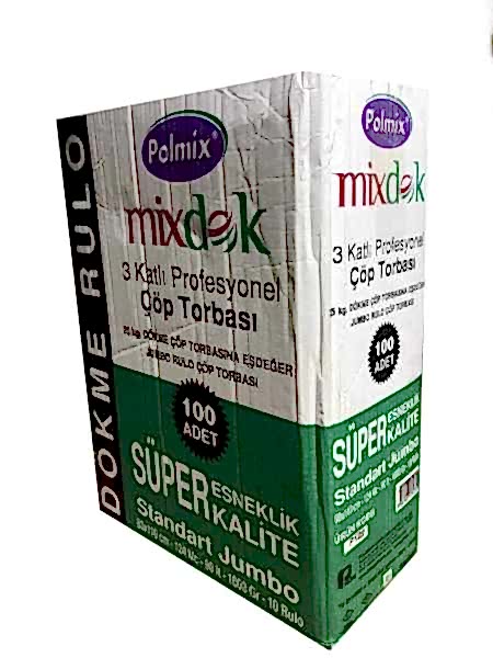 Çöp Torbası Polmix Profesyonel 80X110 Üç Katli Diş Siyah 1 Koli