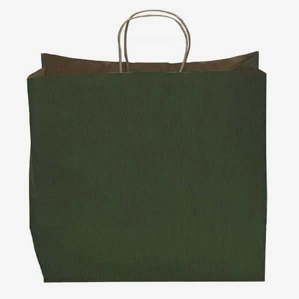 Kraft kağıt Çanta 32X12X41 Cm Yeşil 25 Adet