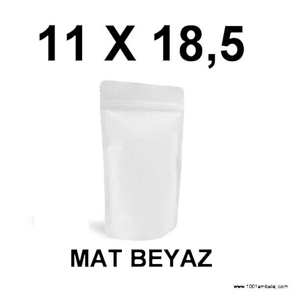11X18,5 Cm Mat Beyaz Renk Doypack Torba /16/