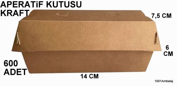 Aperatif Kutusu Karton Fast Food Kraft 1 Koli 600 Adet 1001 Ambalaj