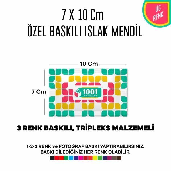 7X10 Cm 1-2-3 Renk Ve Fotoğraf Baskılı İslak Mendil Beyaz (Tripleks Malzeme)