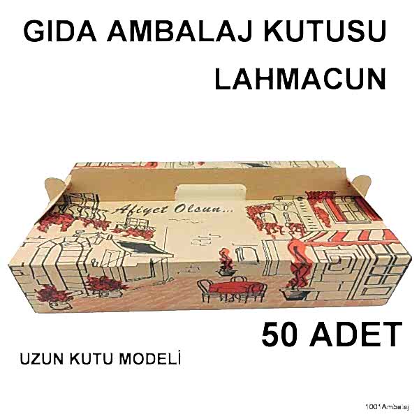 Karton Lahmacun Uzun 50 Adet 1001 Ambalaj