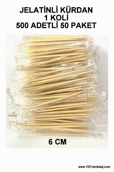 Kürdan Jelatinli 6 Cm 500 Lü 50 Paket 1 Koli