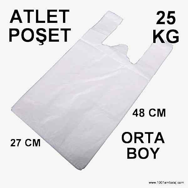 Ara hışır Poşet Orta Boy Beyaz Renk 25 Kg (25 Paket) 1001 Ambalaj