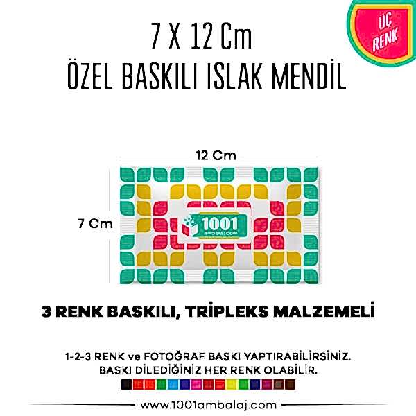 7X12 Cm 1-2-3 Renk Ve Fotoğraf Baskılı İslak Mendil Beyaz (Tripleks Malzeme)