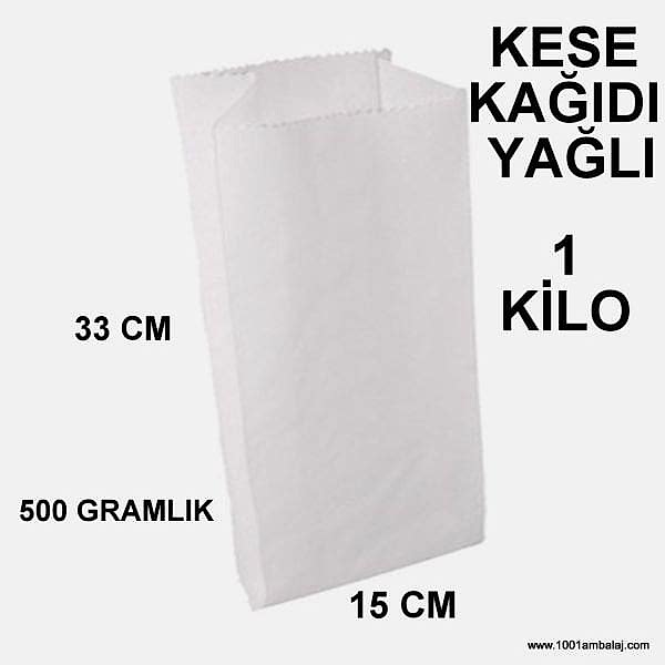 Kese Kağıdı Yağlı Baskısız 500 Gramlık 1 Kilo 15X33 Cm