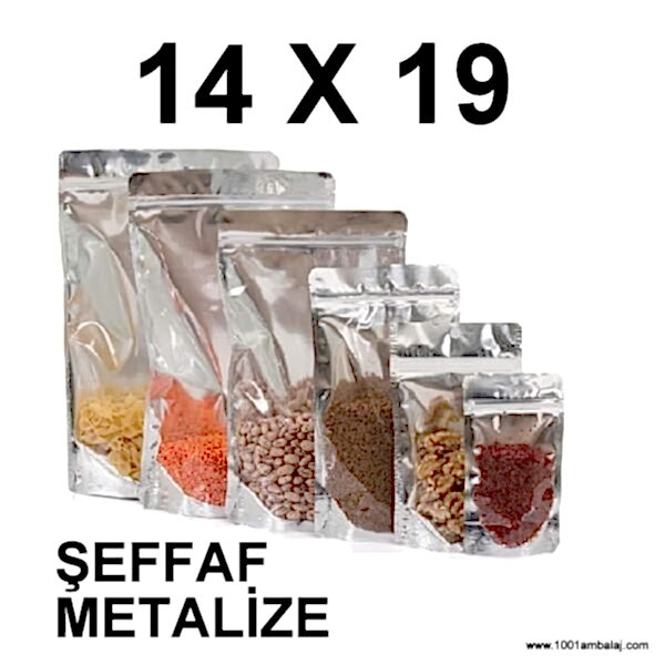 14X19 Cm Şeffaf Metalize Renk Doypack Torba /56/