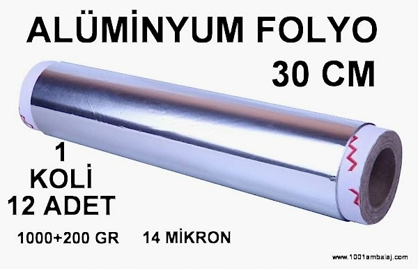Alüminyum Folyo 30 Cm 1000 Gr 14 Micron 12 Adet 1 Koli