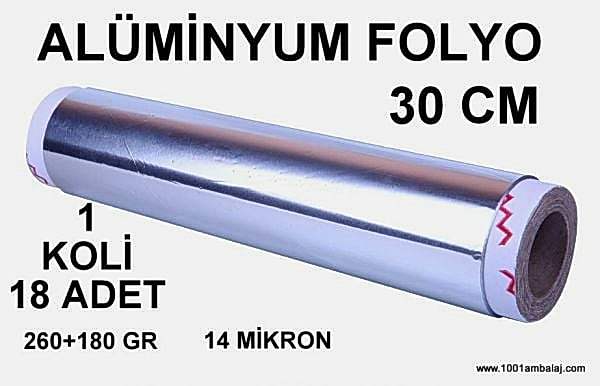 Alüminyum Folyo 30 Cm X 260 +180 Gr 14 Micron 18 Adet 1 Koli