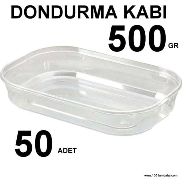 Dondurma kabı kapaklı 500 Gram 20,4X13,1X3,6 Cm 50 Adet