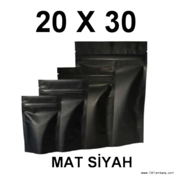 20X30 Cm Mat Siyah Renk Doypack Torba /69/