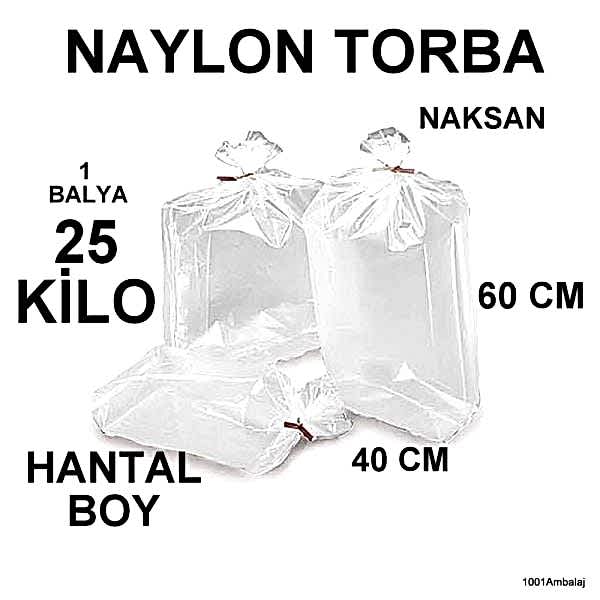 Naylon Torba 40X60 Cm Bakkaliye Torbası 25 Kilo 1 Balya Naksan
