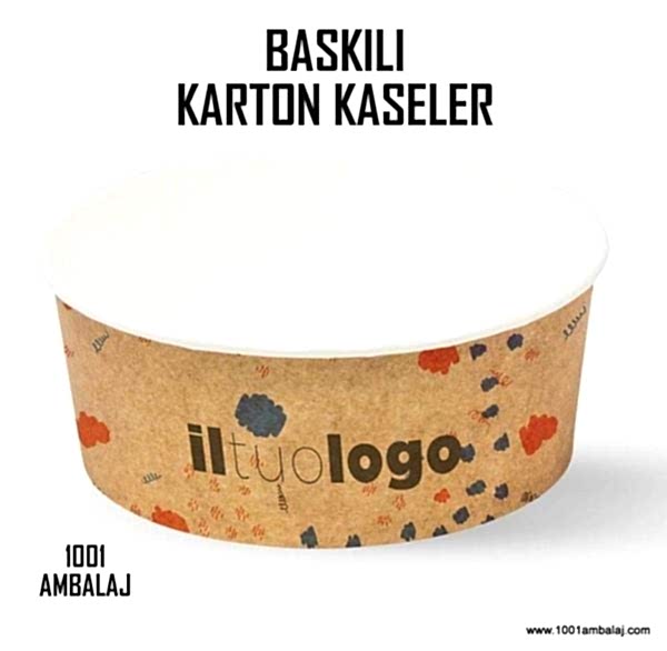 Dijital Baskılı 750 Cc Karton Salata kabı Kraft
