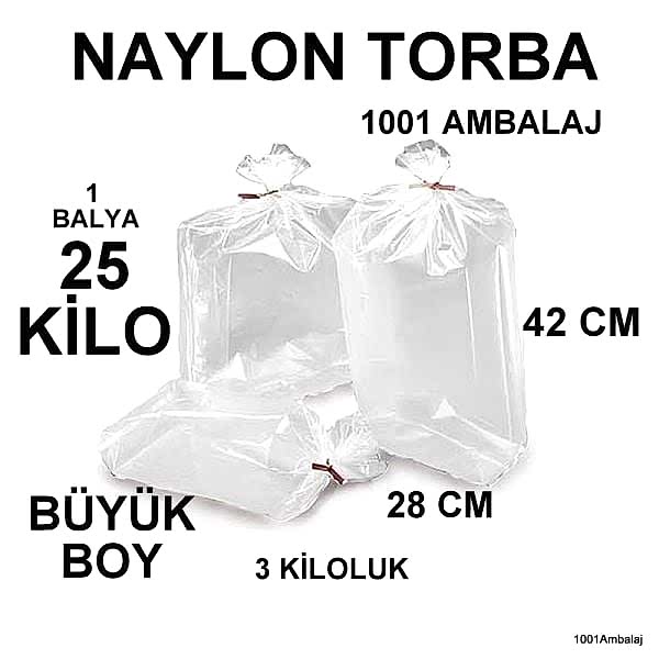 Naylon Torba 28X42 Cm Bakkaliye Torbası 25 Kilo 1 Balya 1001 Ambalaj
