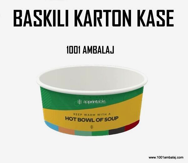 Dijital Baskılı 750 Cc Karton Salata kabı Beyaz