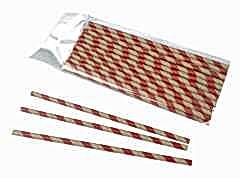 kağıt Pipet 6 Mm 19,5 Cm Boy Kırmızı Kahverengi 25 Li Paket