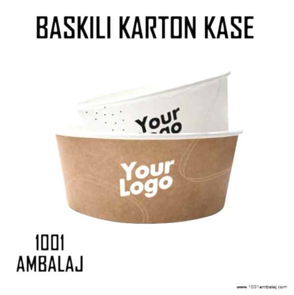 Dijital Baskılı 550 Cc Karton Salata kabı Kraft