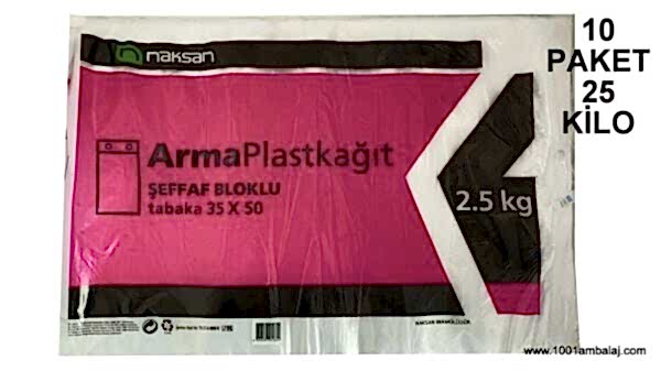 Plast kağıt 35X50 Cm 2,5 Kglik 10 Paket Naksan 25 Kilo 1 Balya Naksan