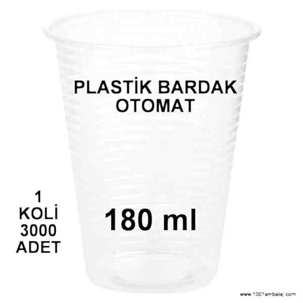 Plastik Bardak 180 Ml Şeffaf 100 Lü 30 Paket 1 Koli 1001 Ambalaj