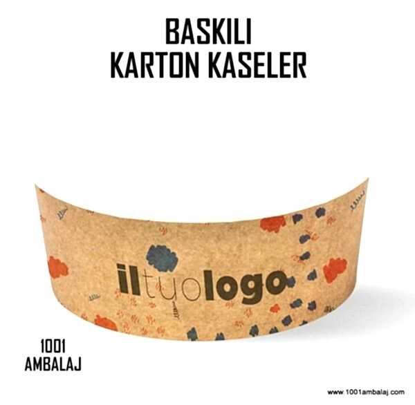 Dijital Baskılı 550 Cc Karton Salata kabı Beyaz