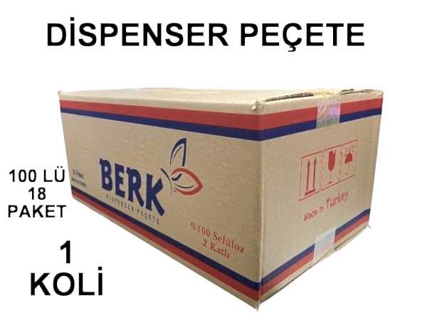 Peçete Dispenser Peçete Berk 1 Koli 100 Lü Paket ( Koli İçi 18 Adet )