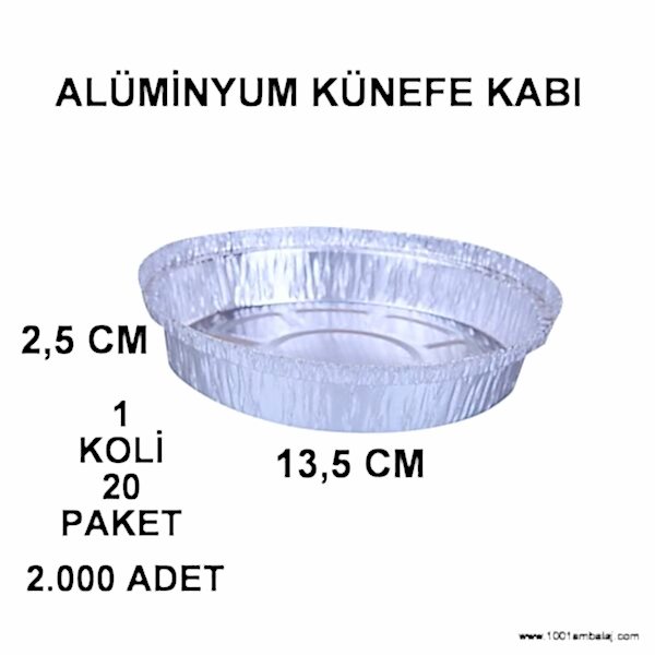 Alüminyum Künefe kabı 100 Lü 20 Paket 1 Koli 1001 Ambalaj