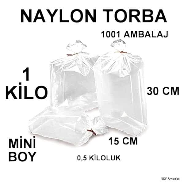 Naylon Torba 15X30 Cm (500 Gramlik) Bakkaliye Torbası 1 Kilo