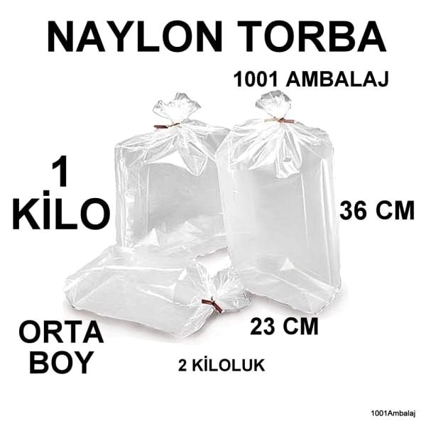 Naylon Torba 23X36 Cm (2 Kiloluk) Bakkaliye Torbası 1 Kilo
