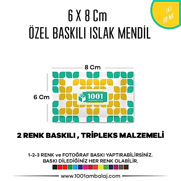 6X8 Cm 1-2-3 Renk Ve Fotoğraf Baskılı İslak Mendil Beyaz (Tripleks Malzeme)