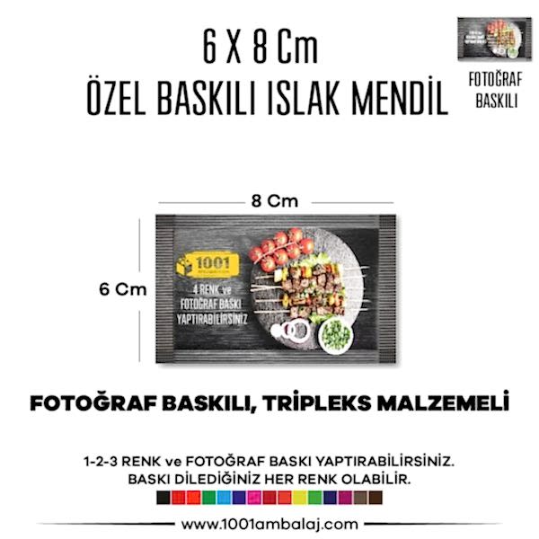 6X8 Cm 1-2-3 Renk Ve Fotoğraf Baskılı İslak Mendil Beyaz (Tripleks Malzeme)