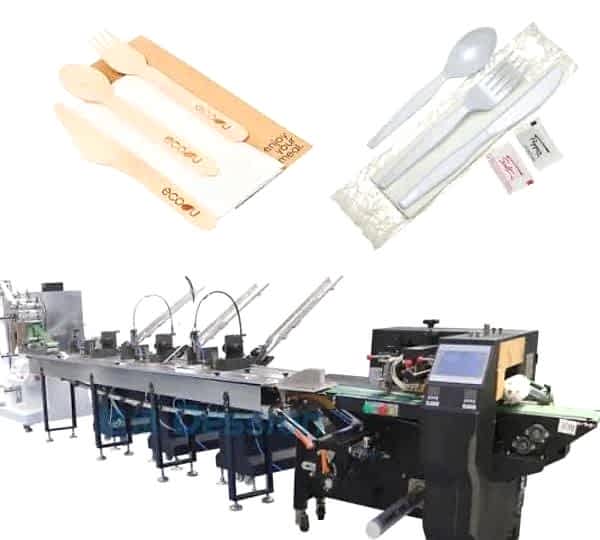 Otomatik Kağıt Ambalaj Kaşık Çatal Set Dolumu