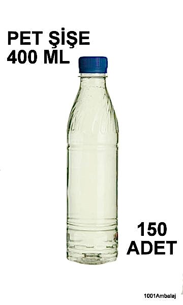 Pet Şişe 400 Ml Plastik Kilitli kapaklı Şeffaf Yuvarlak Tabanli 150 Adet