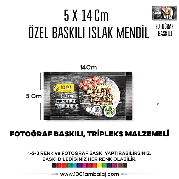 5X14 Cm 1-2-3 Renk Ve Fotoğraf Baskılı İslak Mendil Beyaz (Tripleks Malzeme)