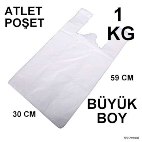 Ara hışır Poşet Büyük Boy Beyaz Renk 1 Kg Paket 30X59