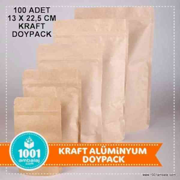 13X22,5 Cm Kraft 100 Adet Kilitli Doypack Torba 250 Gr /31/