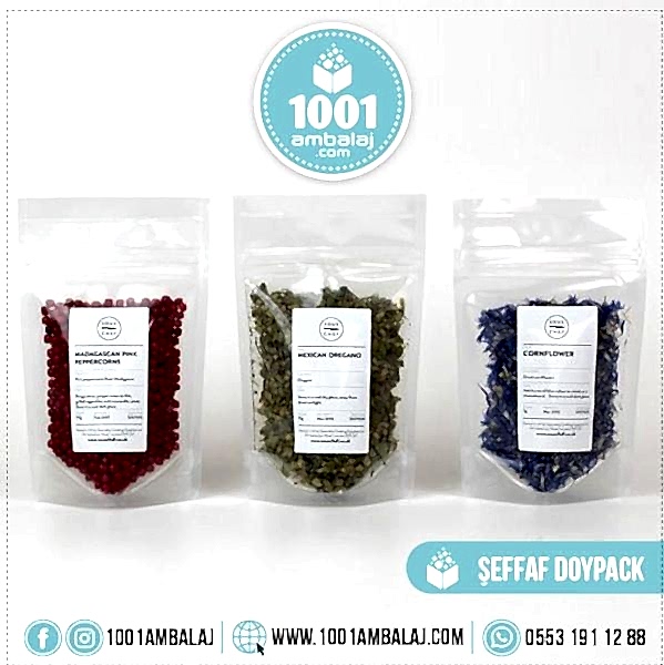 20X30 Cm 4 Baskılı Şeffaf Renkli İki Taraf İki Renk Doypack Torba 1000 Gr /75/