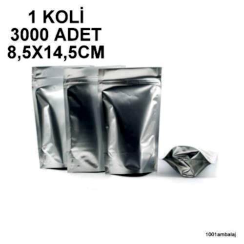8,5X14,5 Cm Alüminyum 1 Koli 3000 Adet Kilitli Doypack Torba 50 Gr /01/