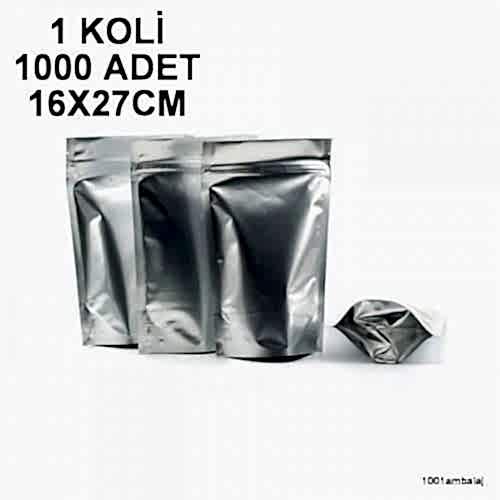 16X27 Cm Alüminyum 1 Koli 1000 Adet Kilitli Doypack Torba 500 Gr /04/