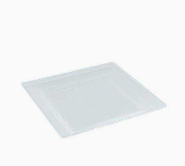 Plastik Kare Tabak 18X18 Cm Şeffaf Rubikap Pl.S18 10 Adet
